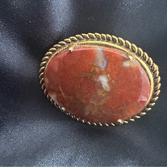 Vintage Agate Or Carnelian Brooch - Picture 5 of 5